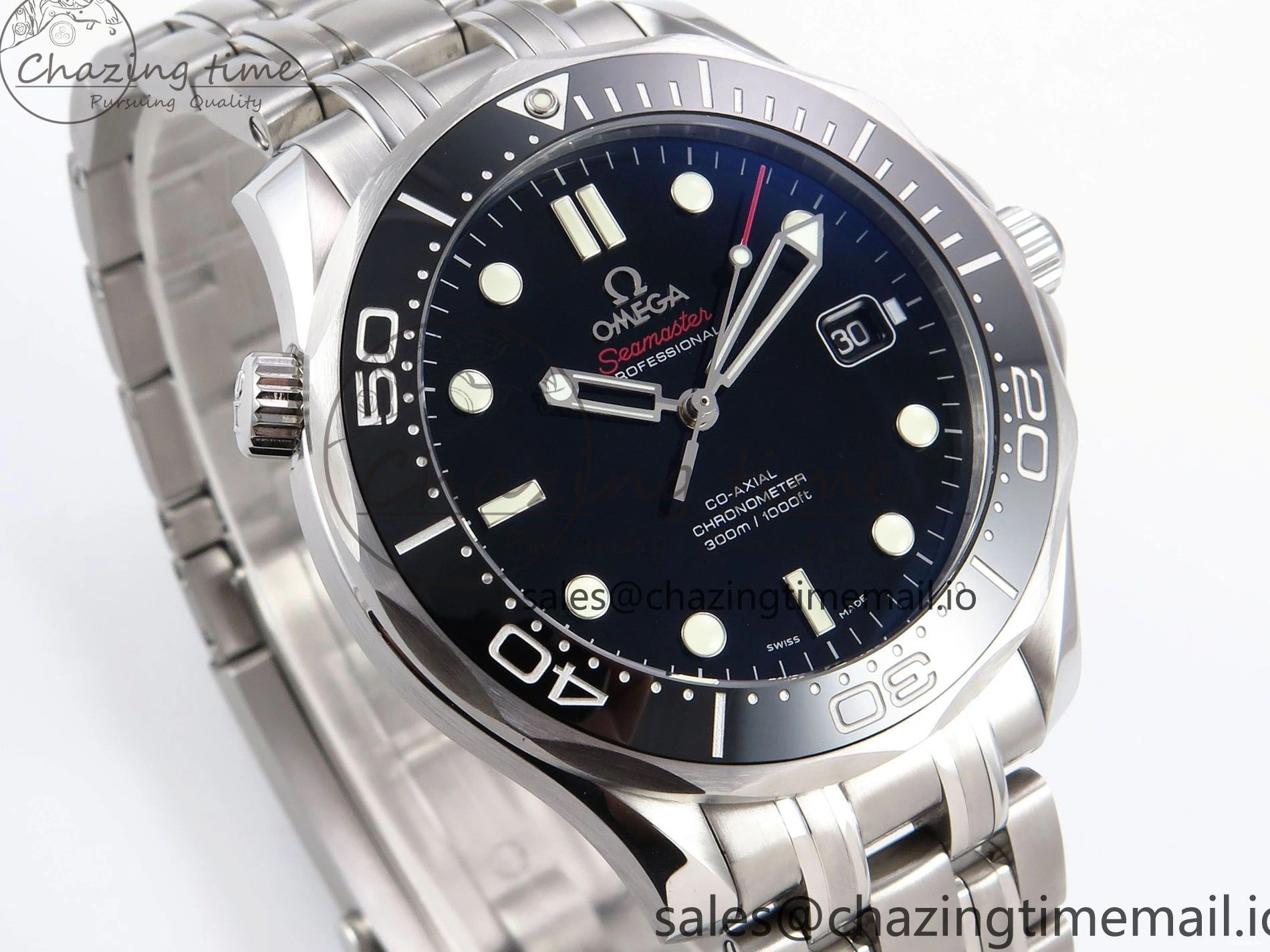 0315 Seamaster Diver 300M OMF 1:1 Best Edition Black Ceramic Black Dial on SS Bracelet A Seasonal 7708
